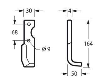 ZAPPETTA PER BENASSI RT 45-401 PIATTO 30x4 MM ANGOLATA - 29 -