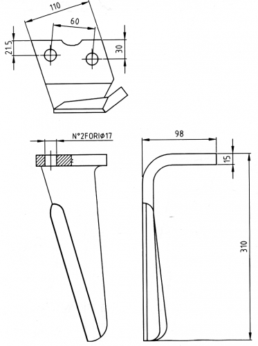 DENTE DH ALPEGO PIATTO 110X15