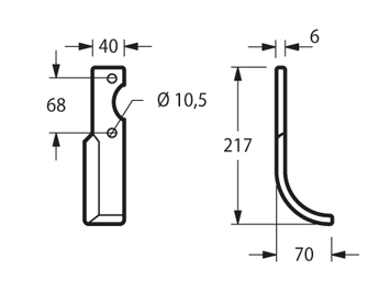 ZAPPETTA PER BENASSI S.308 BL-100 PIATTO 40x6 MM ARCO - 4 -