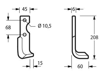 ZAPPETTA PER BENASSI S.300 PIATTO 45x6 MM SQUADRO - 31 -