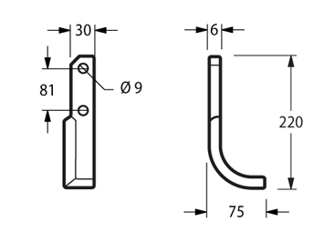 ZAPPETTA PER BERTOLINI S.300 PIATTO 30x6 MM ARCO - 11 -