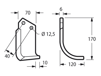 ZAPPETTA FRESATRICE BREVIGLIERI B1-B25-B45 PIATTO 70x6 MM ARCO