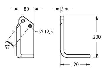 ZAPPETTA FRESATRICE BREVIGLIERI B2,B12 E BV2 PIATTO 80x7 MM SQUADRO - 9 -