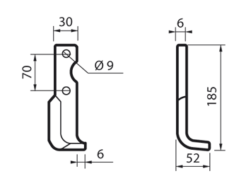 ZAPPETTA FRESATRICE BREVIGLIERI MM-11076 PIATTO 30x6 MM SQUADRO