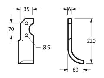 ZAPPETTA PER BRUMI PIATTO 35X6 MM ARCO - 1 -