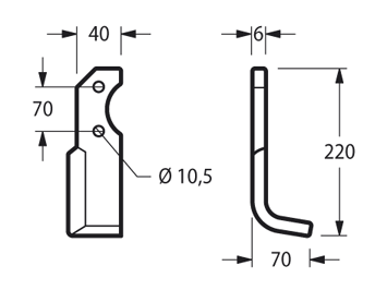 ZAPPETTA PER BRUMI DS10 PIATTO 40x6 MM ANGOLATA - 12 -