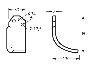 ZAPPETTA FRESATRICE CARRARO ROTOCAR PANTHER A 3 FORI PIATTO 80x7 MM - 2 -