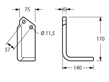 ZAPPETTA FRESATRICE H.ROTAVATOR PIATTO 75x6 MM SQUADRO - 2 -