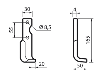 ZAPPETTA PER M.A.B. CICALA 3149 PIATTO 30x4 MM SQUADRO