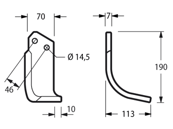 ZAPPETTA FRESATRICE MURATORI MS2 PIATTO 70x7 MM ARCO - 2 -