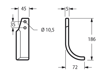 ZAPPETTA NIBBI D. MAJOR PIATTO 45x5 MM ARCO