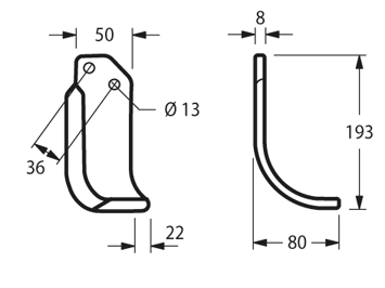 ZAPPETTA P.G.S. SCIABOLA DIS-552 PIATTO 50x8 MM ARCO