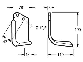 ZAPPETTA FRESATRICE TORTELLA S1-T2 PIATTO 70x7 MM SQUADRO