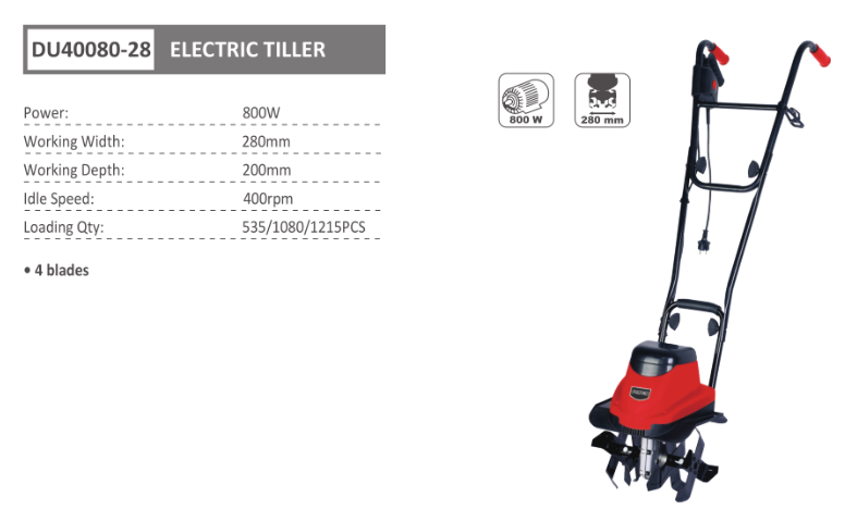 Motozappa elettrico elettrozappa potenza 800W - DUNSCH - DU40080-28