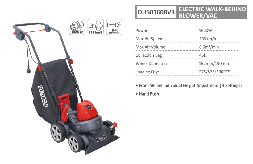 Soffiatore-aspiratore elettrico 1600 w velocitÃƒÂ  max soffiaggio 135 km/h - DUNSCH - DU50160BV3