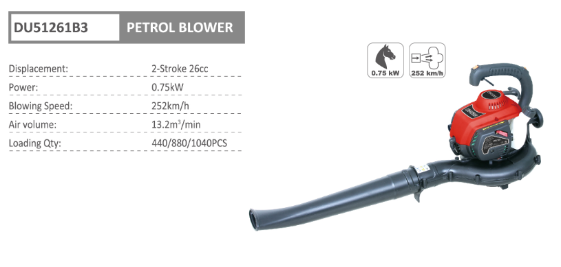 Soffiatore con motore a scoppio 2 tempi 26 cc - velocitÃƒÂ  soffiaggio 252 km/h - DUNSCH - DU51261B3