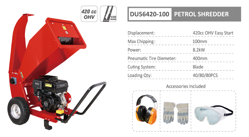 BIOTRITURATORI Biotrituratore con motore a scoppio 420 cc OHV EASY START - DUNSCH - DU56420-100