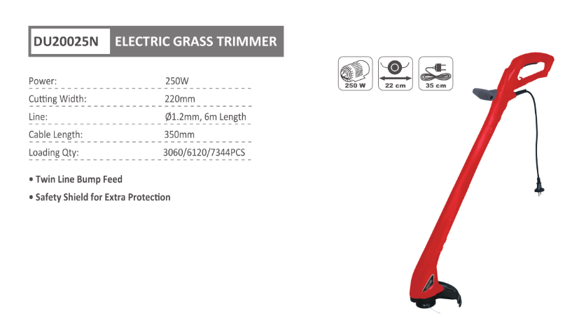 Tagliabordi elettrico potenza 250 W - DUNSCH - DU20025N